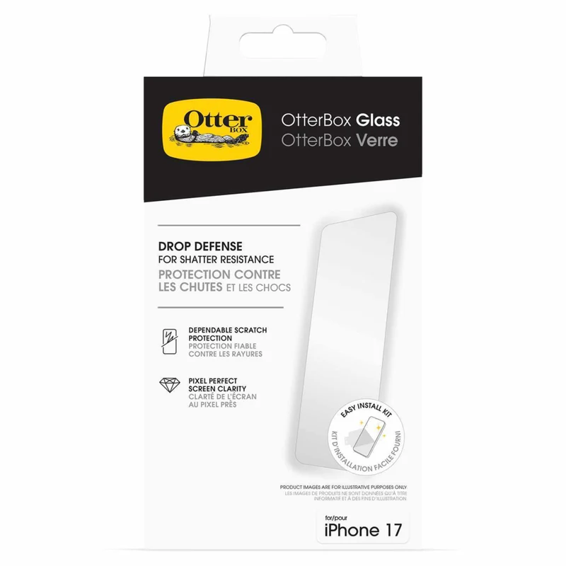 OtterBox - Protecteur d'écran en Verre pour iPhone 17 (Emballage en Vrac) - Transparent
