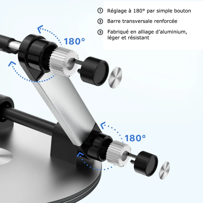 MyBat - Pied d’ordinateur portable ergonomique MyBat Pro à bouton-poussoir - compatible 10–17,3″, en alliage d’aluminium