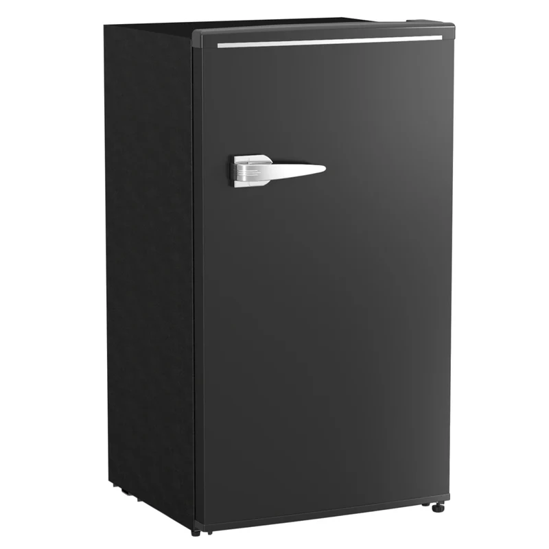 HOMCOM 3.1 cu ft Retro Mini Fridge with Adjustable Thermostat - Black