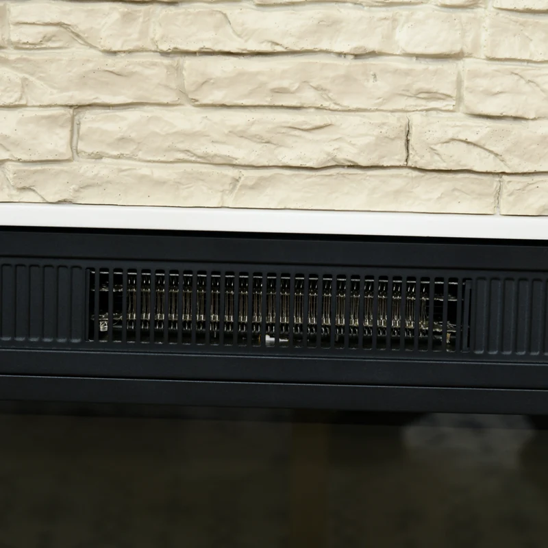 HOMCOM - Foyer électrique 31,5 po avec manteau, télécommande et minuterie 12 h, blanc