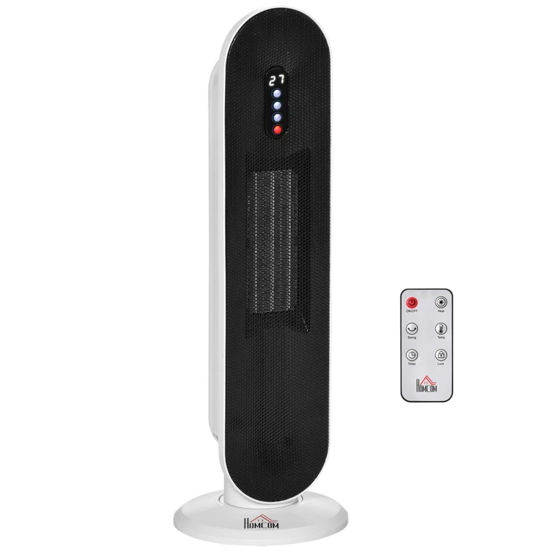 HOMCOM 1500 W/1000 W Ceramic Tower Heater with 45 Degree Oscillation