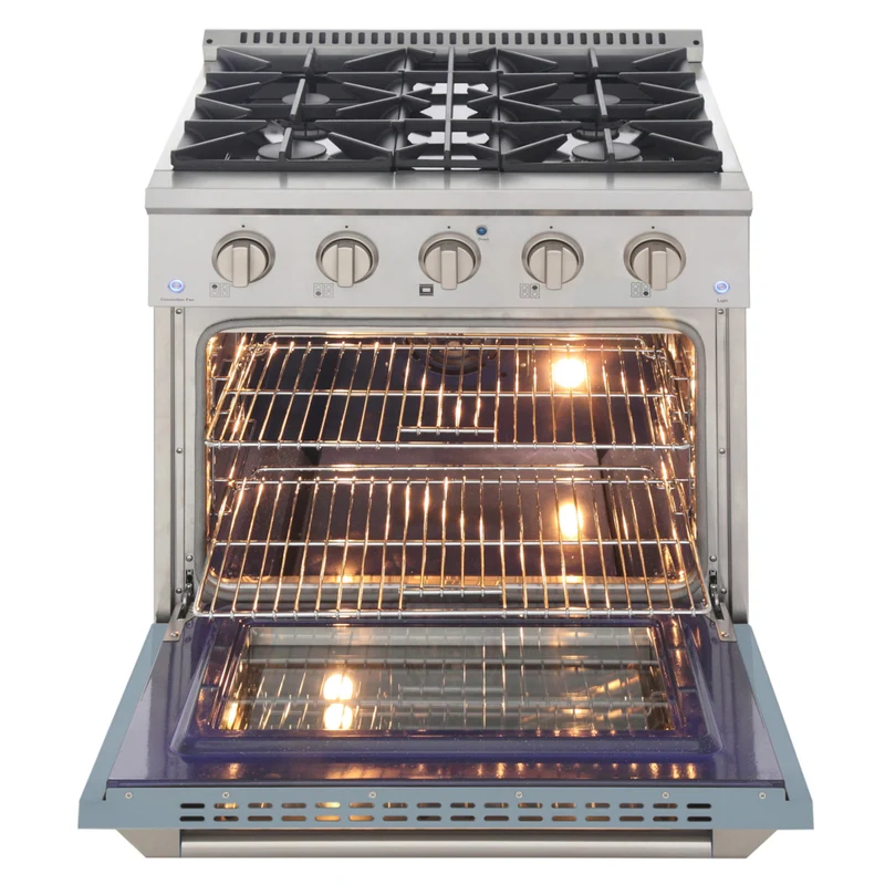 Kucht 30" KNG Series Pro Style Propane Gas Range - Stainless Steel/Light Blue