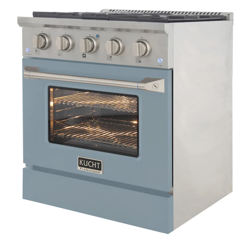 Kucht 30" KNG Series Pro Style Propane Gas Range - Stainless Steel/Light Blue