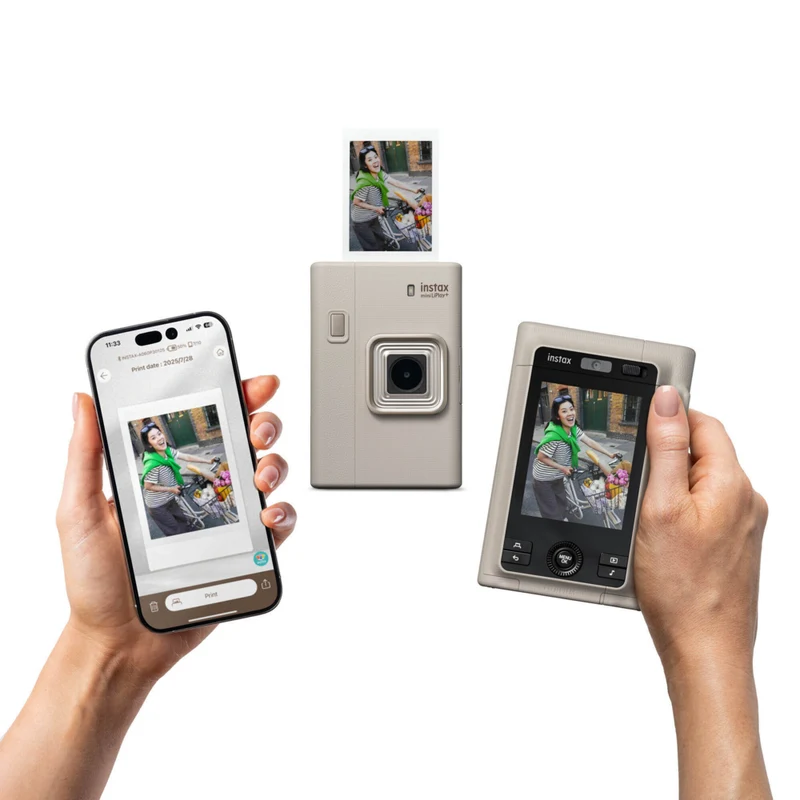 INSTAX MINI - LiPlay+ Appareil photo instantané hybride & imprimante smartphone - Beige sable