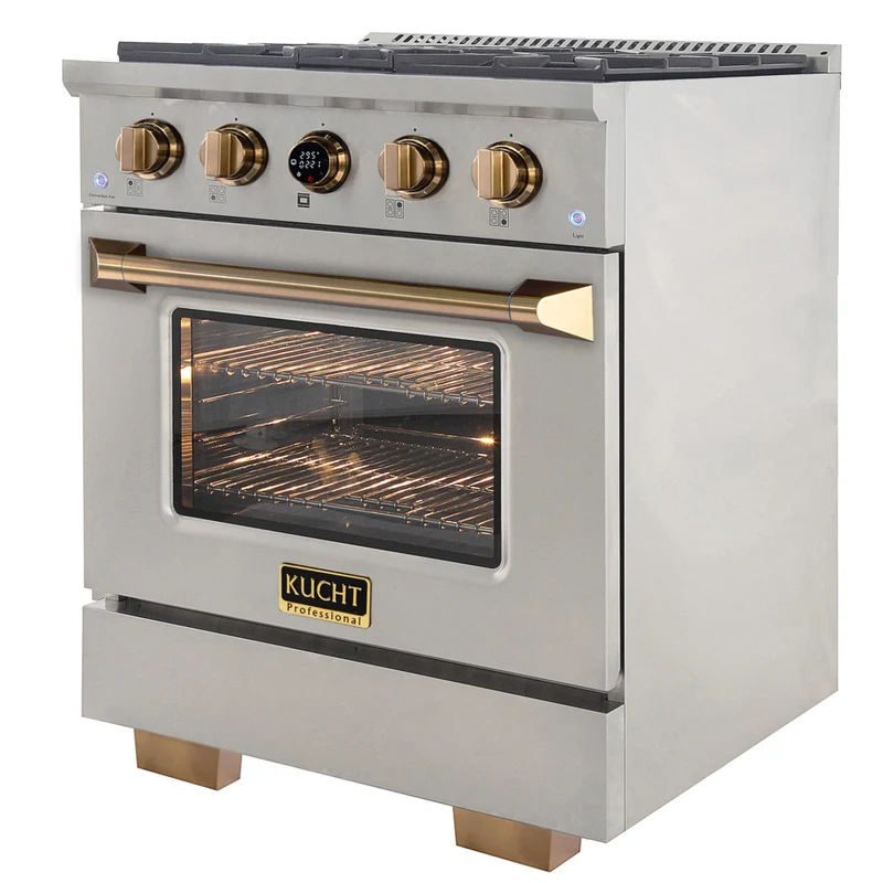 Kucht - 30 po Série KXP Cuisinière double énergie Gaz naturel - Acier inoxydable/Or