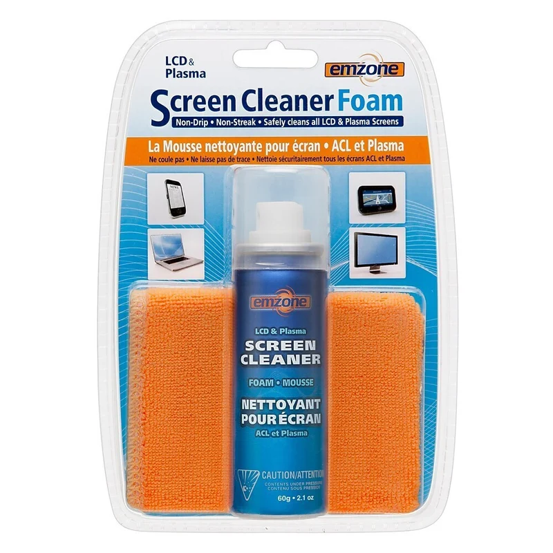 Emzone LCD & Plasma Foam Screen Cleaner with Cloth Kit - 1 x 125ml - 12 pack