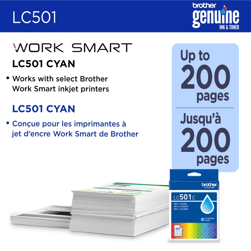Brother - LC501CS Cartouche d’encre cyan authentique à rendement standard