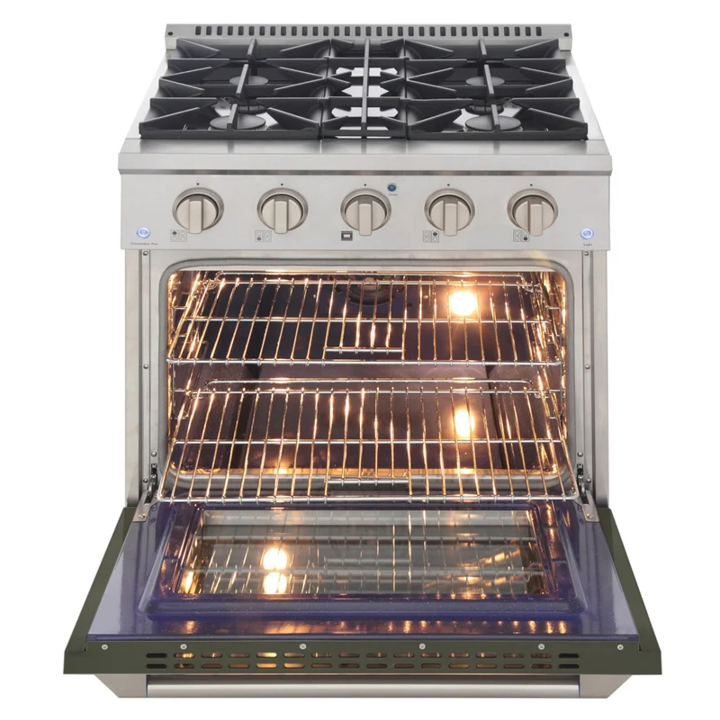 Kucht 30" KNG Series Pro Style Propane Gas Range - Stainless Steel/Olive Green