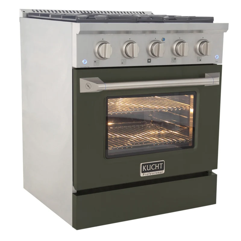 Kucht 30" KNG Series Pro Style Propane Gas Range - Stainless Steel/Olive Green