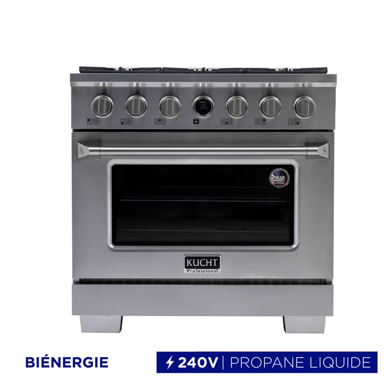 Kucht - 36 po Série KXP Cuisinière double énergie Propane - Acier inoxydable