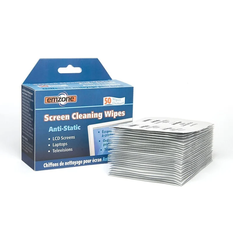 Emzone - Lingettes nettoyantes pour écran - 50 lingettes/paquet - Paquet de 12