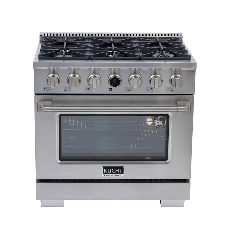 Kucht 36" KXP Series Dual Fuel Range Propane Gas - Stainless Steel