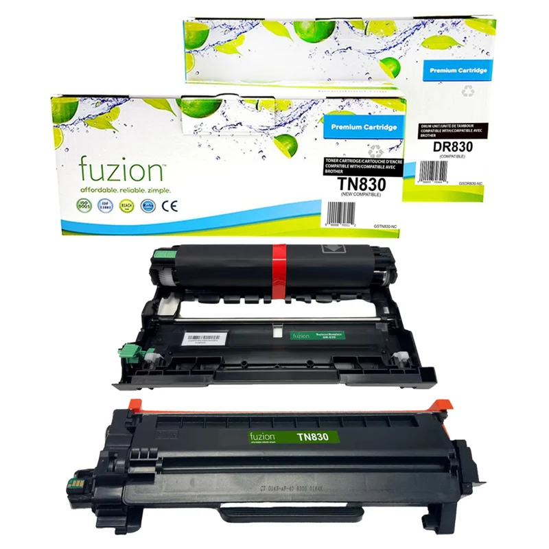 fuzion Brother TN830 / DR830 Compatible Toner & Drum Kit - Standard Yield - Black
