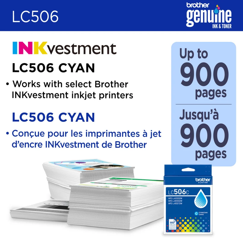 Brother Genuine LC506CS Ink Cartridge - Standard Yield - Cyan