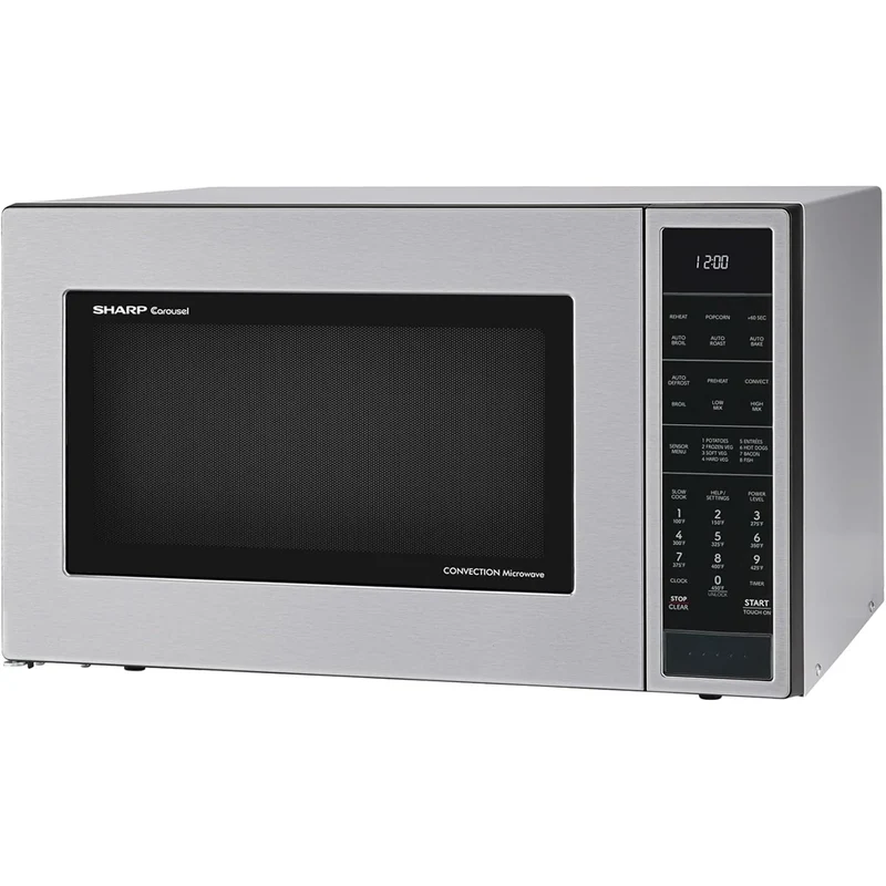 Sharp 1.5 cu. ft. 900W Stainless Steel Convection Microwave Oven - Black