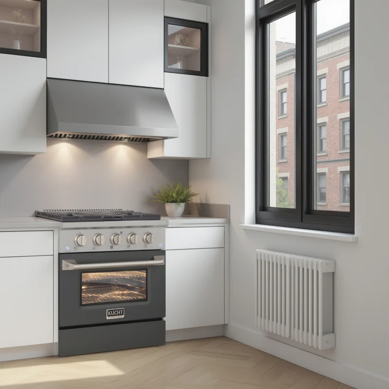 Kucht - 30 po Série KDF Cuisinière Pro Style au gaz naturel - Acier inoxydable/Gris ciment