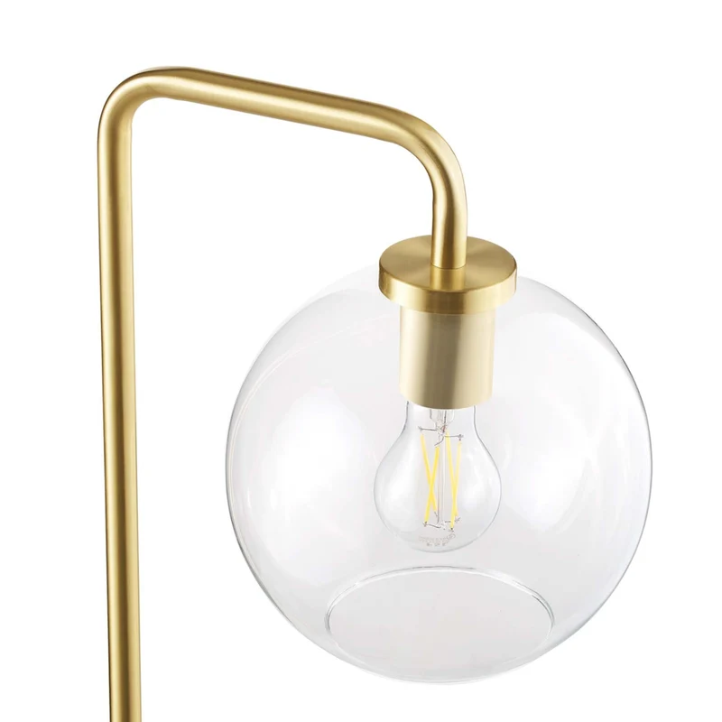 Modway - Silo Globe de verre Verre et métal Lampe sur pied, Laiton en satin