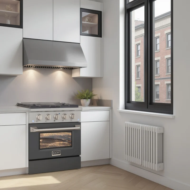 Kucht - 30 po Série KNG Cuisinière Pro Style au gaz propane - Acier inoxydable/Gris ciment