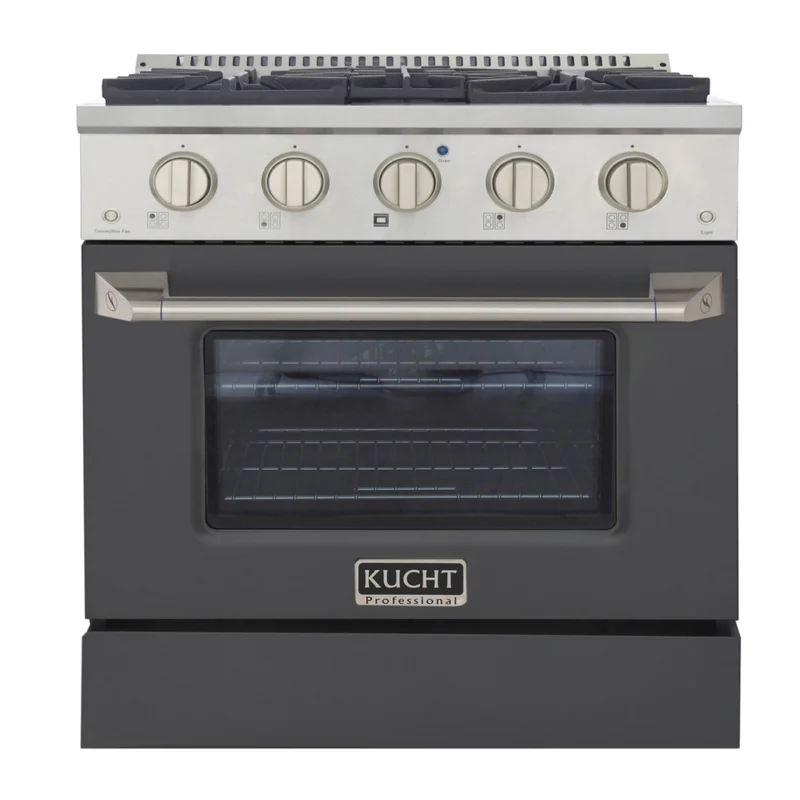 Kucht 30" KNG Series Pro Style Propane Gas Range - Stainless Steel/Cement Grey