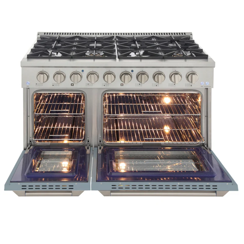 Kucht - 48 po Série KNG Cuisinière Pro Style au gaz propane - Acier inoxydable/Bleu pâle