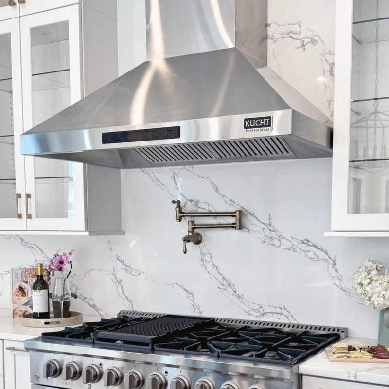 KUCHT KRH4810A 48" 1200 CFM Wall Mounted Range Hood - Stainless Steel