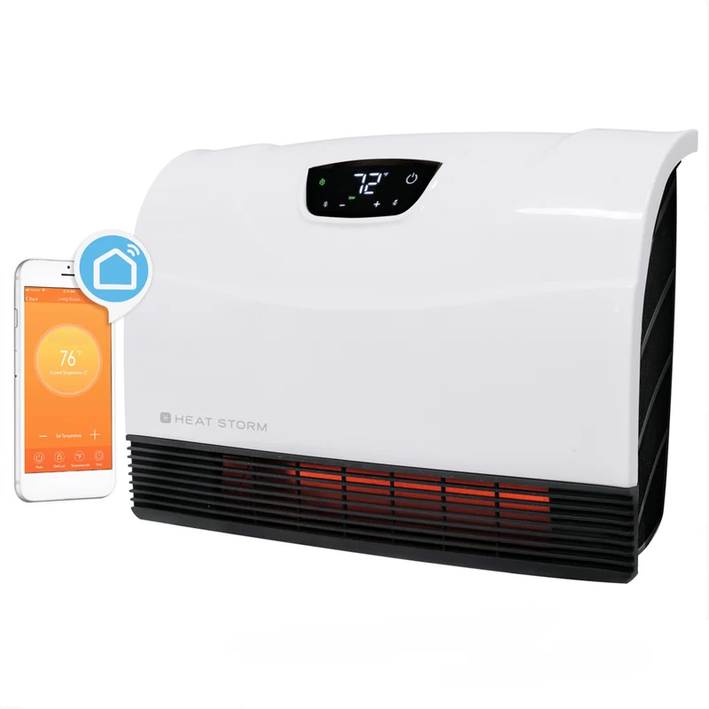 Heat Storm - Radiateur infrarouge Phoenix Deluxe à écran tactile, 1 500 W, à fixer au sol ou au mur, avec Wi-Fi