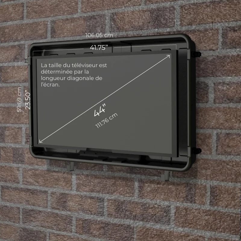 Storm Shell - Housse de protection rigide pour téléviseur d'extérieur avec support mural - 32" H x 44" L