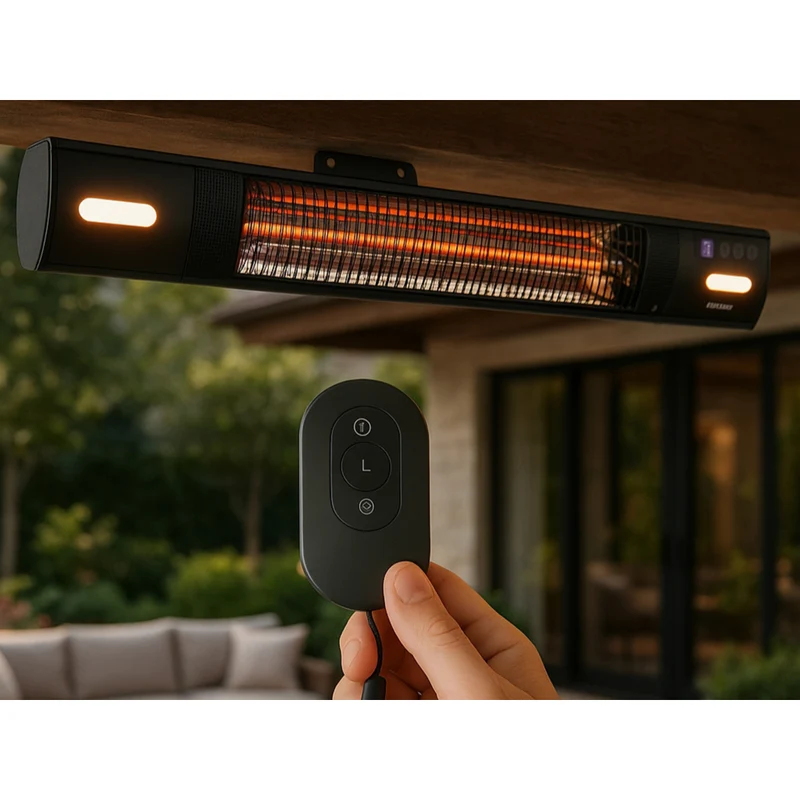 EnerG+ - 1500-Watt Outdoor Wall-Mount Infrared Electric Patio Heater with Remote