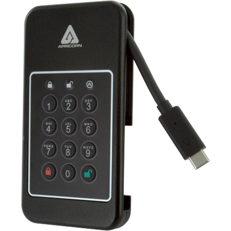 Apricorn Aegis NVX Ultra High Speed 2 TB NVMe USB-C Hardware Encrypted Portable Drive - Black