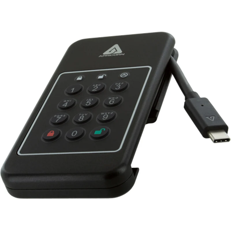 Apricorn Aegis NVX Ultra High Speed 2 TB NVMe USB-C Hardware Encrypted Portable Drive - Black