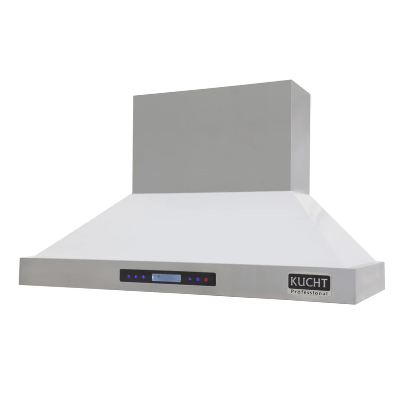 KUCHT KRH4815-W 48" 1200 CFM Wall Mounted Range Hood - Stainless Steel/White