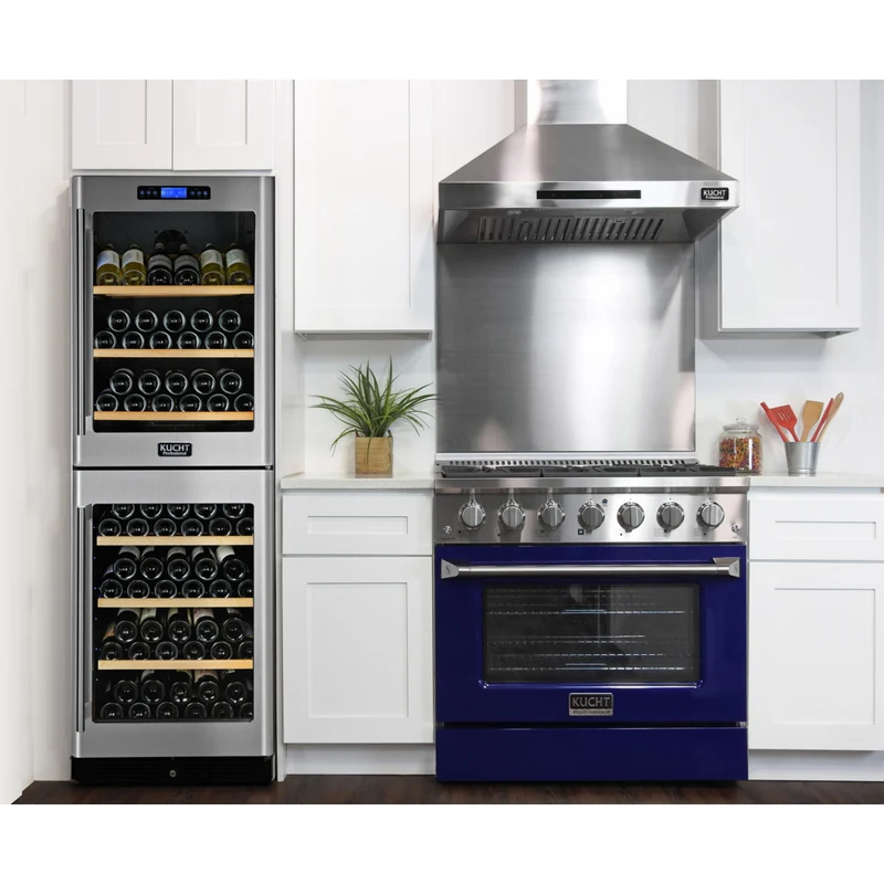 Kucht - 36 po Série KNG Cuisinière Pro Style au gaz propane - Acier inoxydable/Bleu