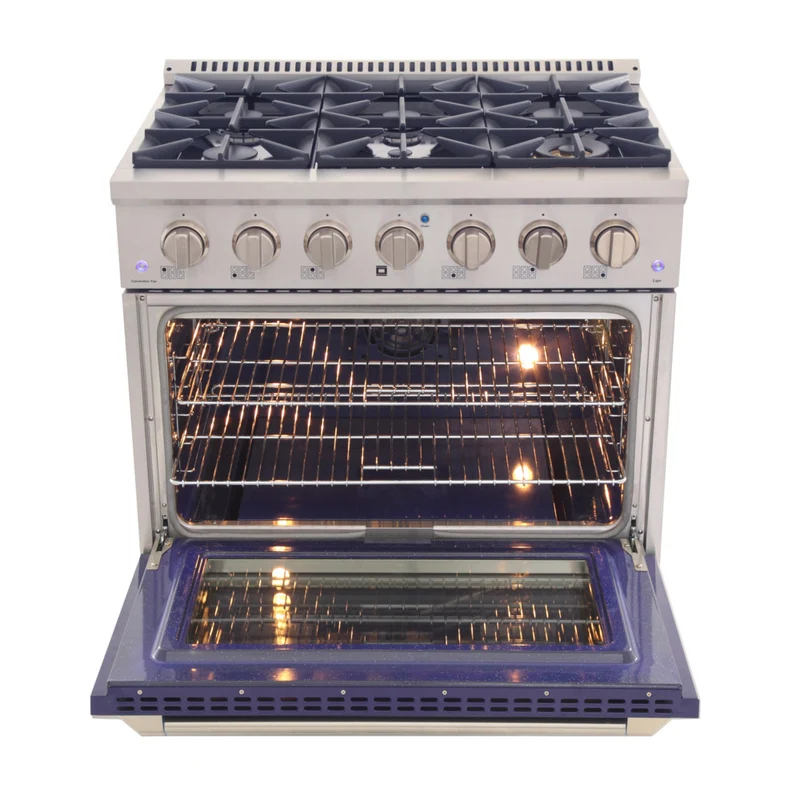 Kucht - 36 po Série KNG Cuisinière Pro Style au gaz propane - Acier inoxydable/Bleu