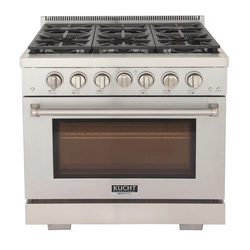 Kucht - 36 po Série KFX-X Cuisinière Pro Style au gaz naturel - Acier inoxydable