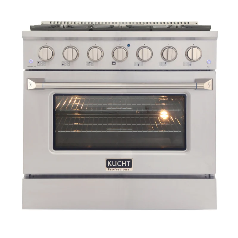 Kucht - 36 po Série KNG Cuisinière Pro Style au gaz naturel - Acier inoxydable