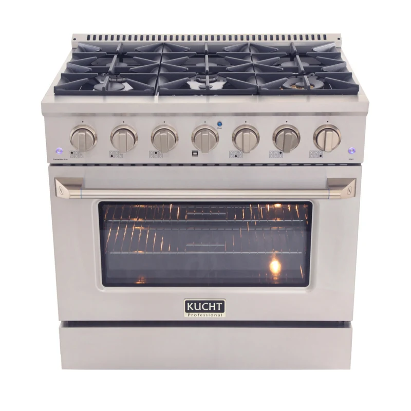 Kucht - 36 po Série KNG Cuisinière Pro Style au gaz naturel - Acier inoxydable