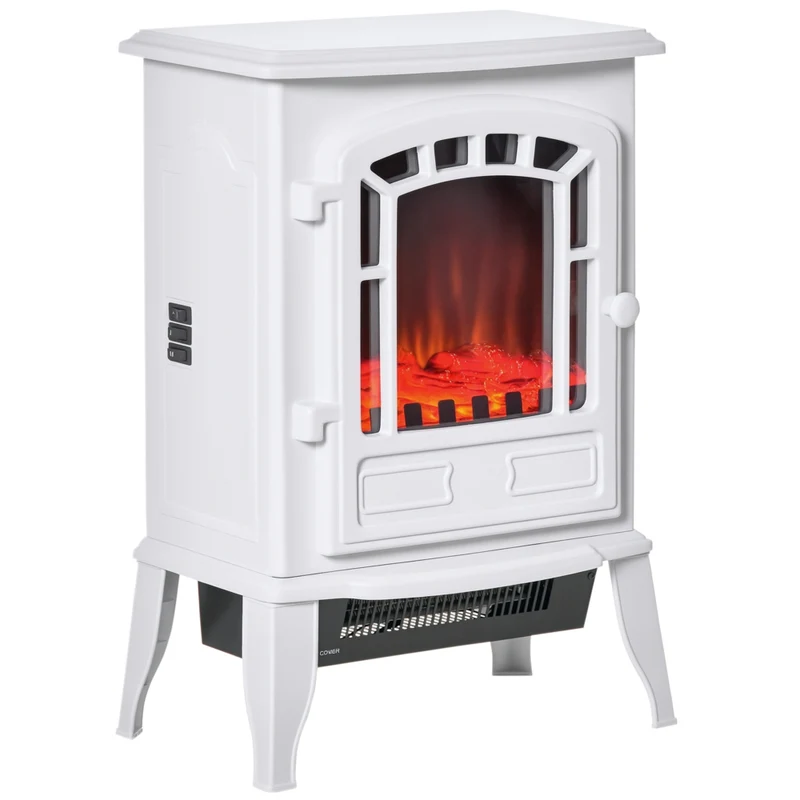 HOMCOM - Poêle électrique avec protection contre la surchauffe - 750W/1500W - blanc