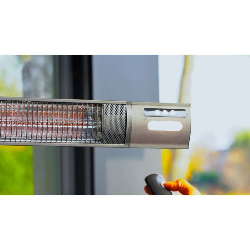EnerG+ - 1500-Watt Floorstanding Infrared Electric Patio Heater with LED and Remote