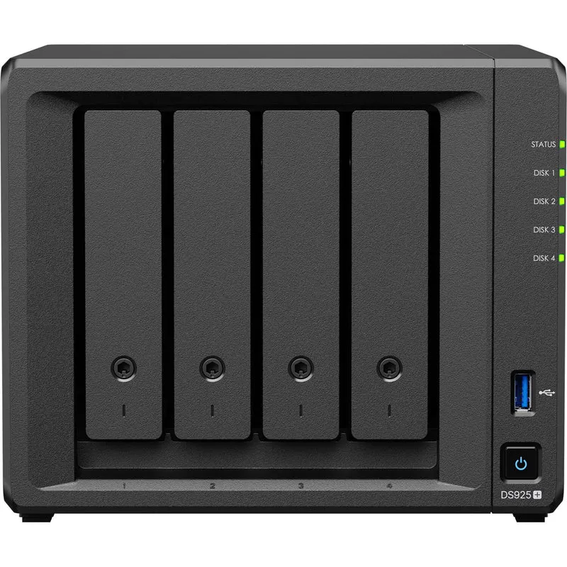 Synology DS925+ 4-Bay DiskStation NAS Server - AMD Ryzen V1500B - 4 GB RAM