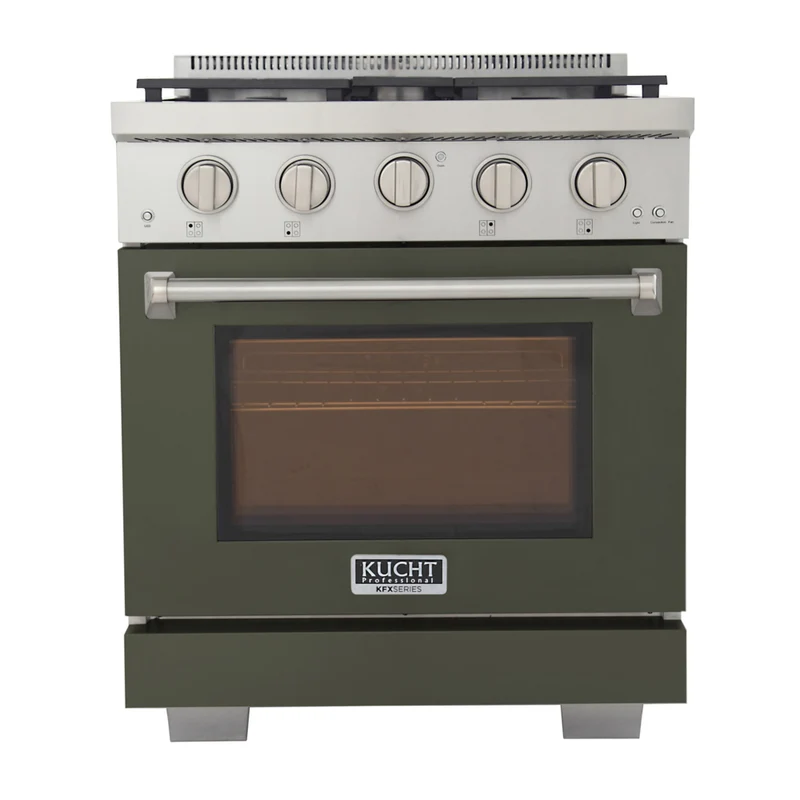 Kucht - 30 po Série KFX-X Cuisinière Pro Style au gaz propane - Acier inoxydable/Vert olive