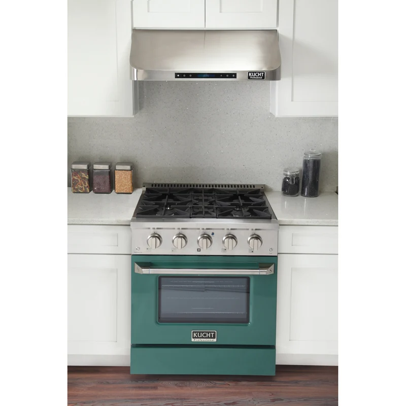 Kucht 30" KDF Series Pro Style Propane Gas Dual Fuel Range - Stainless Steel/Green