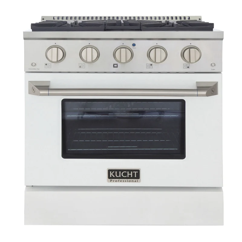 Kucht 30" KNG Series Pro Style Propane Gas Range - Stainless Steel/White