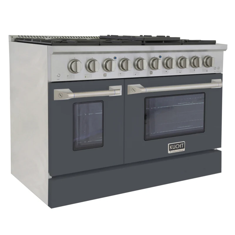 Kucht - 48 po Série KDF Cuisinière Pro Style au gaz naturel - Acier inoxydable/Gris ciment