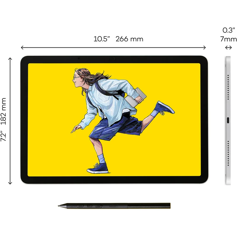 Wacom - MovinkPad 11, 11,5 po, 8 Go de RAM, 128 Go de stockage, Android, Tablette graphique avec stylet Slim Pro Pen 3 - Gris clair