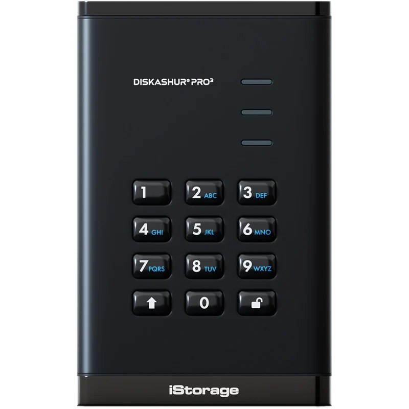 iStorage diskAshur PRO3 USB 3.2 Gen1 Encrypted Portable Hard Drive - 1 TB