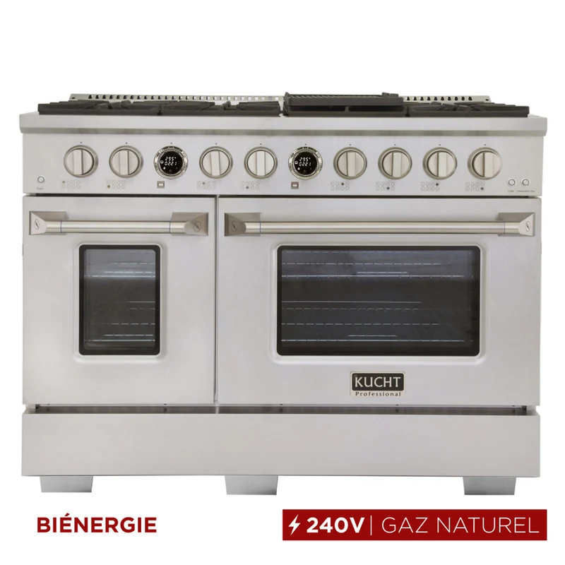 Kucht - 48 po Série KXP Cuisinière double énergie Gaz naturel - Acier inoxydable