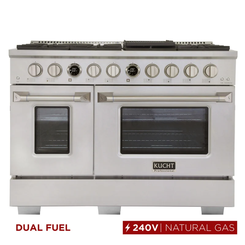 Kucht 48" KXP Series Dual Fuel Range Natural Gas - Stainless Steel