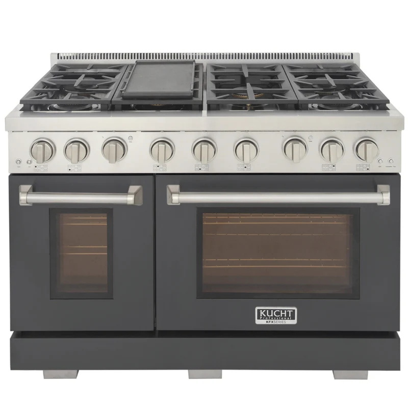 Kucht - 48 po Série KFX-X style professionnel au gaz propane - Acier inoxydable/Gris ciment