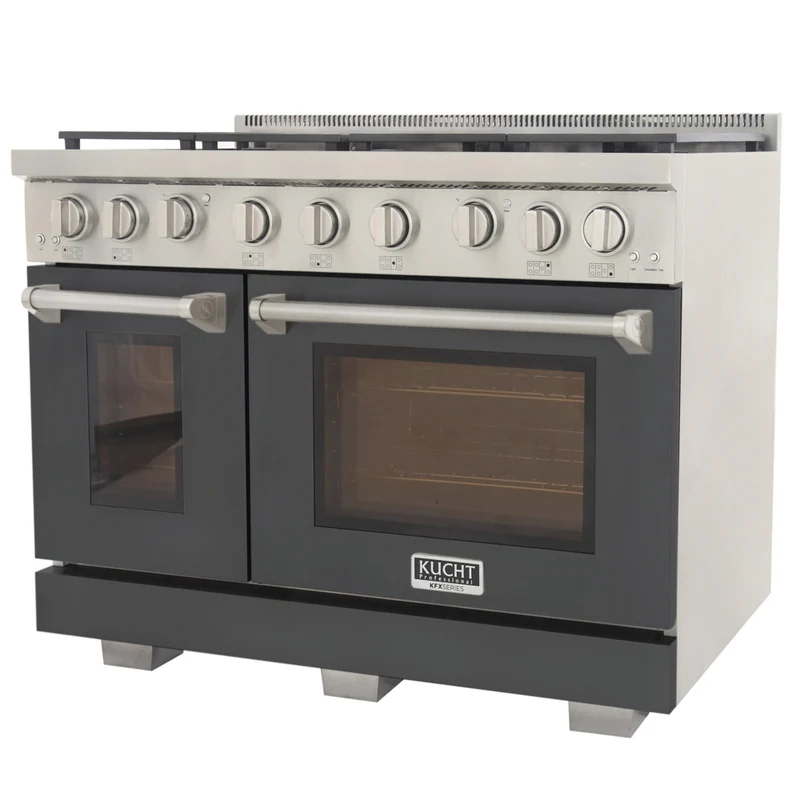 Kucht - 48 po Série KFX-X style professionnel au gaz propane - Acier inoxydable/Gris ciment