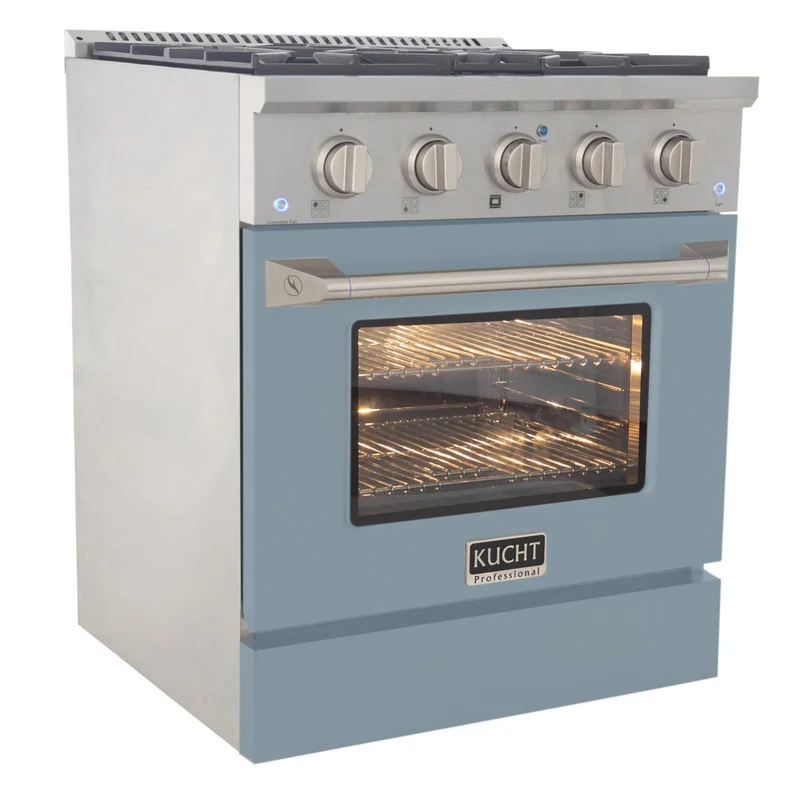 Kucht - 30 po Série KDF Cuisinière Pro Style au gaz naturel - Acier inoxydable/Bleu pâle